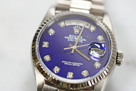 Rolex Day-Date 36mm, Lapis Diamond Dial, 18k White Gold (Ref. 18039)