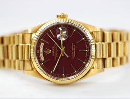 Rolex Day-Date 36mm "Oxblood" Stella Dial (Ref. 18038)
