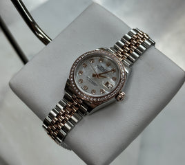 Rolex DateJust 28mm Mother of Pearl Diamond Dial / Diamond Bezel Ref. 279381RBR