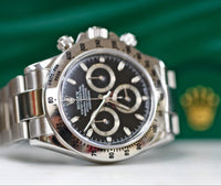 Rolex Cosmograph Daytona, Black Dial Steel Bezel (Ref. 116520)