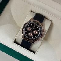 Rolex Cosmograph Daytona Rose Gold Black Dial Oysterflex Ref. 116515LN
