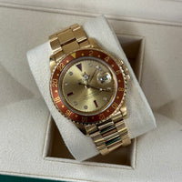 Rolex GMT-Master II Yellow Gold Ruby Serti Dial *RARE* Ref. 16718