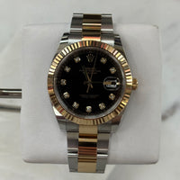 Rolex DateJust 41mm Two Tone Black Diamond Dial Ref. 126333