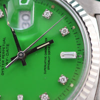 Rolex 36mm Day-Date RARE Green Stella Dial w Diamonds, White Gold (Ref. 1803)