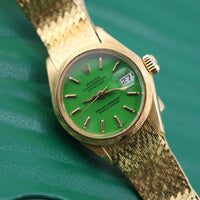 Rolex DateJust 26mm, Green Stella Dial, Mesh Bracelet (Ref. 6904)
