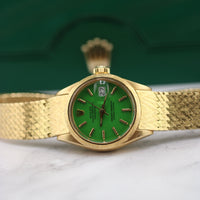 Rolex DateJust 26mm, Green Stella Dial, Mesh Bracelet (Ref. 6904)