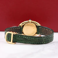 Cartier Baignoire, 18k Gold on Green Leather
