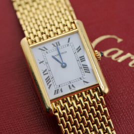 Cartier Tank Louis, Beads of Rice Bracelet, White Roman Dial (Ref. 81052)