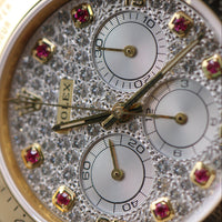 Rolex Daytona Gold, XL Pavé Ruby Dial, Zenith Movement Full Set (Ref. 16528)