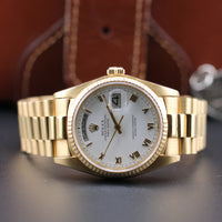 Rolex 36mm Day-Date President, White Roman Dial (Ref. 18038)
