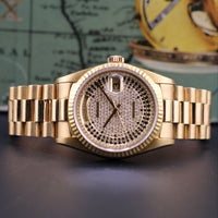 Rolex Day-Date 36mm "Peacock" Sapphire Pave Dial President (Ref. 18238)