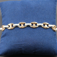 Semi-Pave Puff Bracelet 14K Rose, White Gold