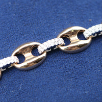 Semi-Pave Puff Bracelet 14K Rose, White Gold