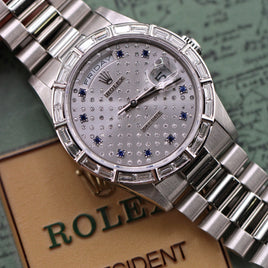 Rolex Platinum Day-Date, 36mm Factory Pleiades Dial and Baguet Bezel (Ref. 18366)