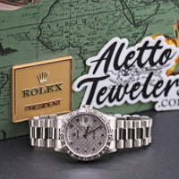 Rolex Platinum Day-Date, 36mm Factory Pleiades Dial and Baguet Bezel (Ref. 18366)