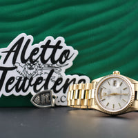 Rolex Daye-Date 36mm, Silver Dial, Spanish Day Wheel (Ref. 18038)
