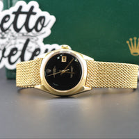 Rolex DateJust 36mm, Black Onyx Dial, Factory Mesh Bracelet (Ref. 1602)