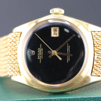 Rolex DateJust 36mm, Black Onyx Dial, Factory Mesh Bracelet (Ref. 1602)