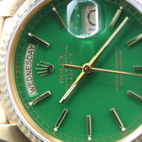 Rolex Day-Date 36mm, Green Stella Dial, All Original (Ref. 18038)