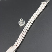 Pavé Cuban Bracelet, 14k White Gold, 14ct Diamonds
