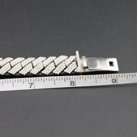 Pavé Cuban Bracelet, 14k White Gold, 14ct Diamonds