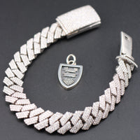 Pavé Cuban Bracelet, 14k White Gold, 14ct Diamonds