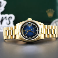 Rolex Day-Date 36mm, Blue Vignette String Diamond Dial (Ref. 18038)