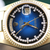 Rolex Day-Date 36mm, Blue Vignette String Diamond Dial (Ref. 18038)