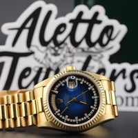 Rolex Day-Date 36mm, Blue Vignette String Diamond Dial (Ref. 18038)
