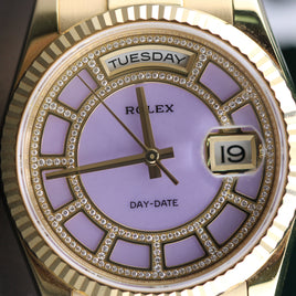 Rolex Day-Date 36 Yellow Gold Lavender Carousel Ref. 118238