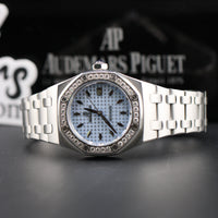 Audemars Piguet Lady Royal Oak Ice Blue Dial, Diamond Bezel (Ref. 77321ST)