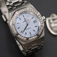 Audemars Piguet Lady Royal Oak Ice Blue Dial, Diamond Bezel (Ref. 77321ST)