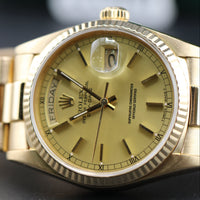 Rolex 36mm Day-Date "Tony Soprano" Champagne Dial, with Papers (Ref. 18038)