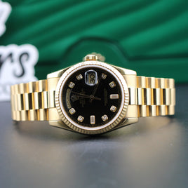 Rolex Day-Date 36mm, Black Diamond Dial (Ref. 118238)