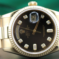 Rolex Day-Date 36mm, Black Diamond Dial (Ref. 118238)
