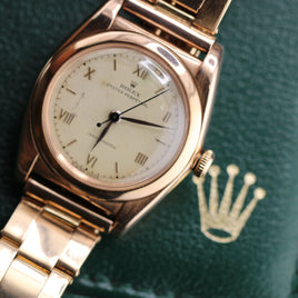 Rolex Oyster Bubbleback "Hemmingway" in Rose Gold, 1940's era (Ref. 3131)