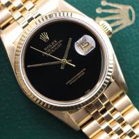 Rolex DateJust 36mm Onyx Dial on Jubilee (Ref. 16018)