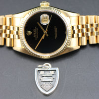 Rolex DateJust 36mm Onyx Dial on Jubilee (Ref. 16018)