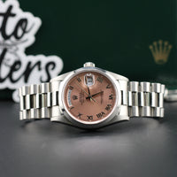 Rolex Day-Date 36 Platinum Salmon Roman Dial (Ref. 18206)