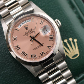 Rolex Day-Date 36 Platinum Salmon Roman Dial (Ref. 18206)