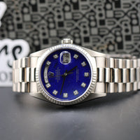 Rolex Day-Date 36mm, Lapis Diamond Dial, White Gold (Ref. 18039)