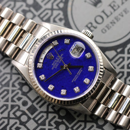 Rolex Day-Date 36mm, Lapis Diamond Dial, White Gold (Ref. 18039)