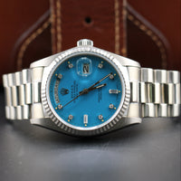 Rolex Turquoise Blue Stella Dial, 36mm Day-Date President (Ref. 18039)