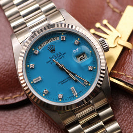 Rolex Turquoise Blue Stella Dial, 36mm Day-Date President (Ref. 18039)
