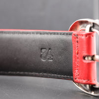 Chrome Hearts Red Leather Gunslinger Belt, Size 34