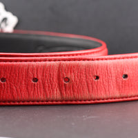 Chrome Hearts Red Leather Gunslinger Belt, Size 34