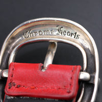 Chrome Hearts Red Leather Gunslinger Belt, Size 34