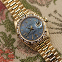 Rolex 26mm DateJust, MOP Diamond Dial, Pyramid Diamond Bezel, President (Ref. 69258)