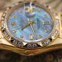 Rolex 26mm DateJust, MOP Diamond Dial, Pyramid Diamond Bezel, President (Ref. 69258)