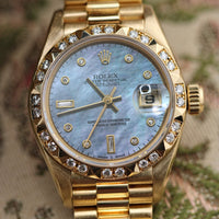 Rolex 26mm DateJust, MOP Diamond Dial, Pyramid Diamond Bezel, President (Ref. 69258)